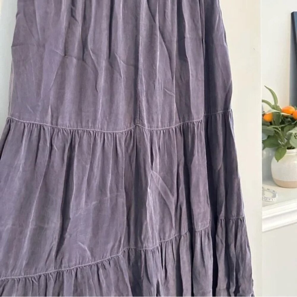 Vintage Tianello Gray Bemberg Tiered Maxi Skirt Large - Picture 4 of 16